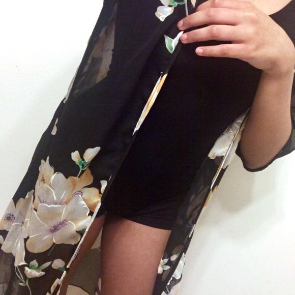 Black Kimono Cardigan - Picture 1 of 2